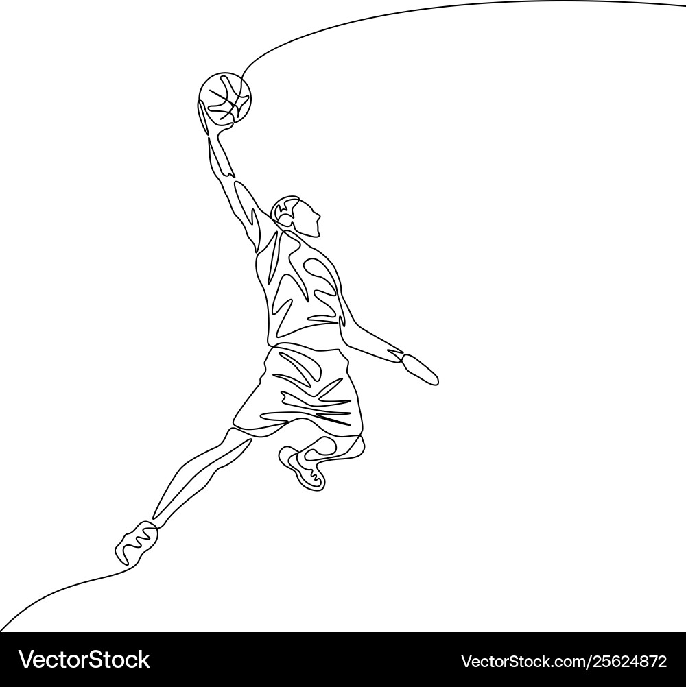 Continuous Basketball Slam Dunk Vector Image