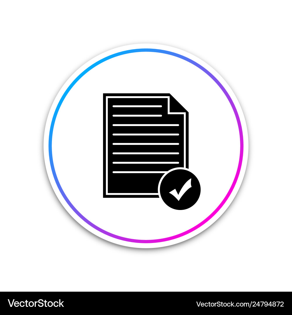 Document and check mark icon isolated on white vector image
