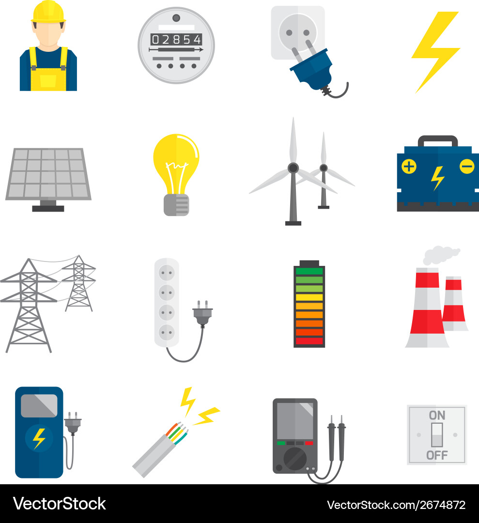 Electricity Icon Set vector image