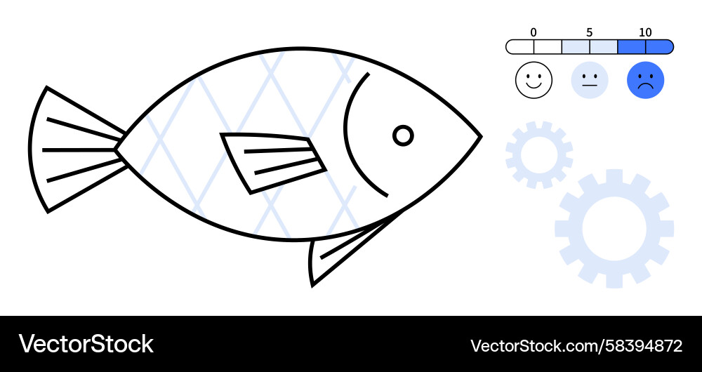 Fishbone Diagram with Rating Scale Vector Image