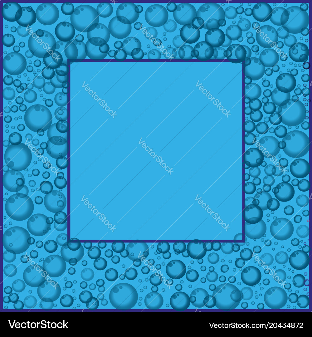 Frame with floating soap or soda bubbles pattern vector image