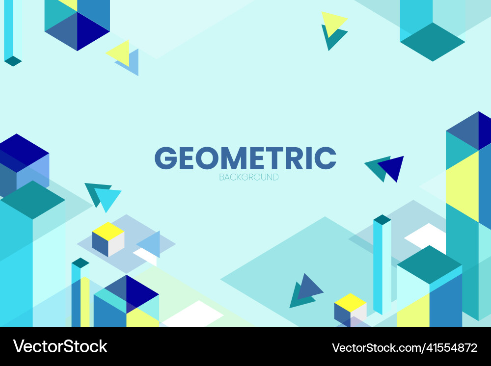 Geometric background with isometric rectangle vector image