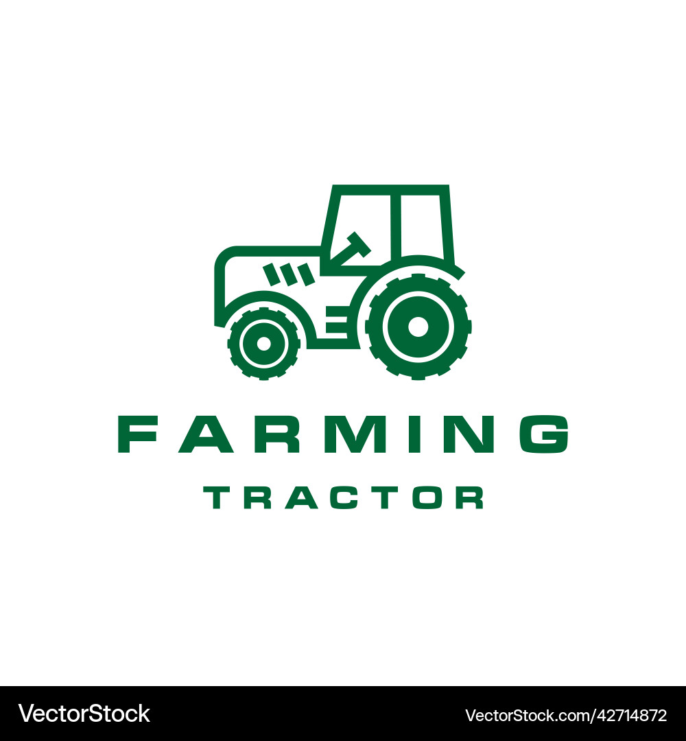 Linie Kunst Traktor Bauernhof Landwirtschaft Logo Design Linie Kunst Traktor Bauernhof Landwirtschaft Logo Design vektorbild