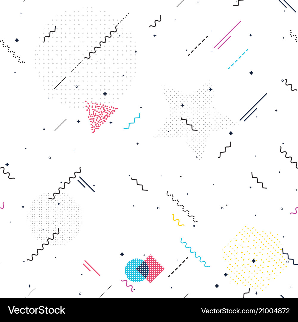 Memphis 80s Color Patterns vector image
