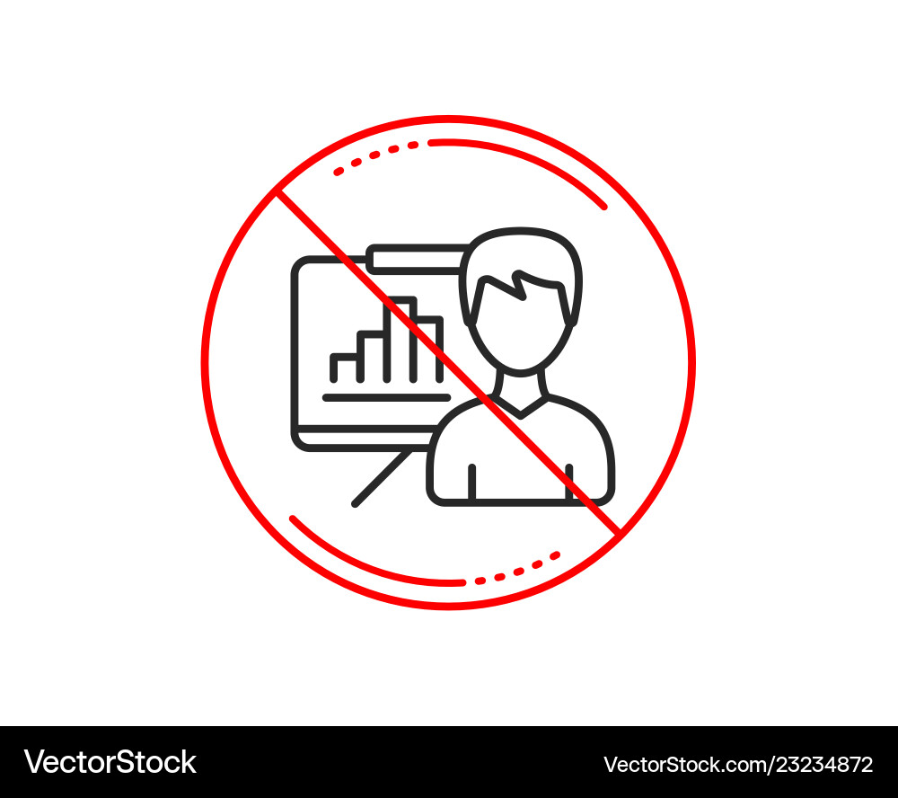 Presentation board line icon column graph sign Presentation board line icon column graph sign Vector Image