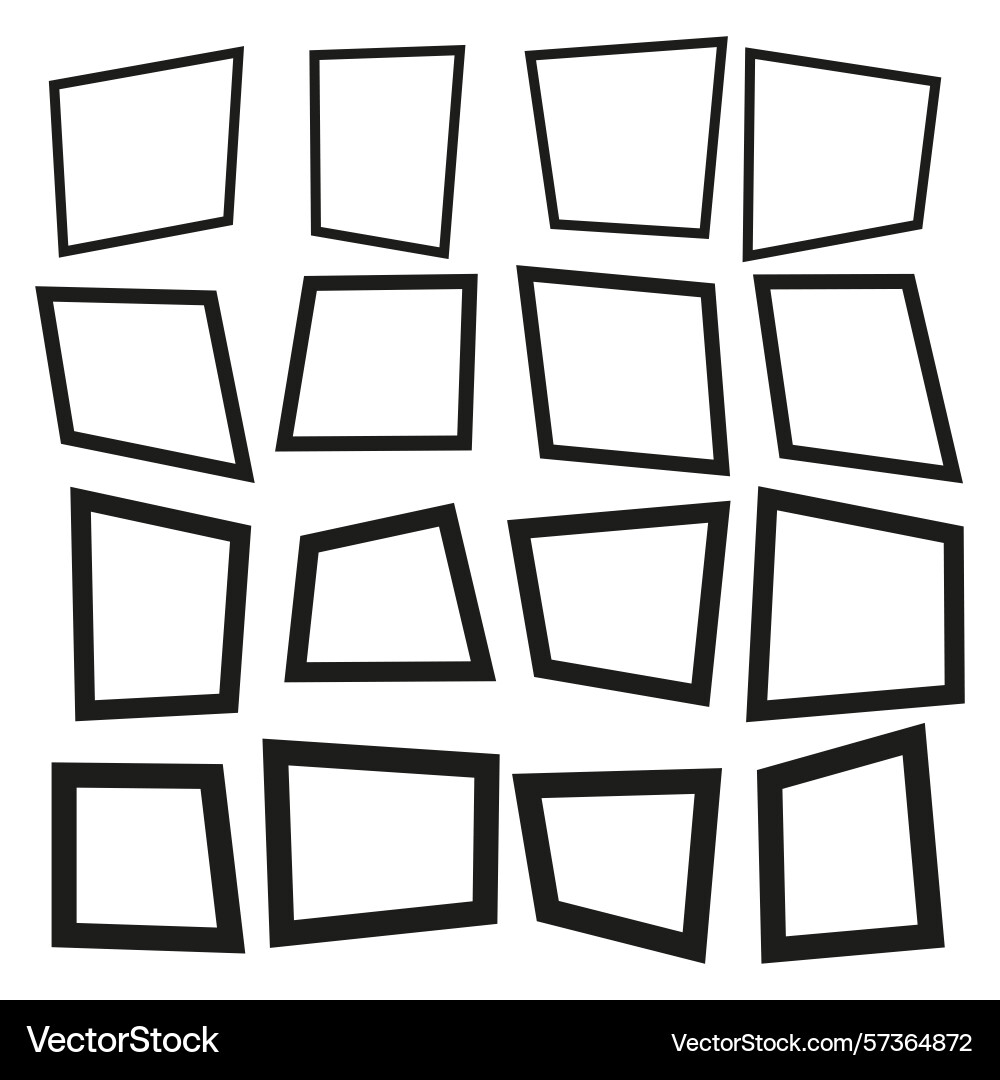 Rough square frames imperfect shape collection vector image