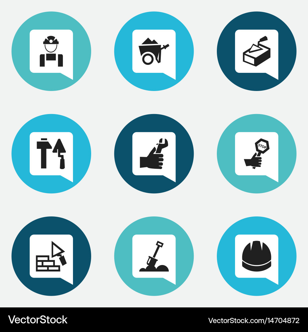 Set of 9 editable structure icons includes vector image