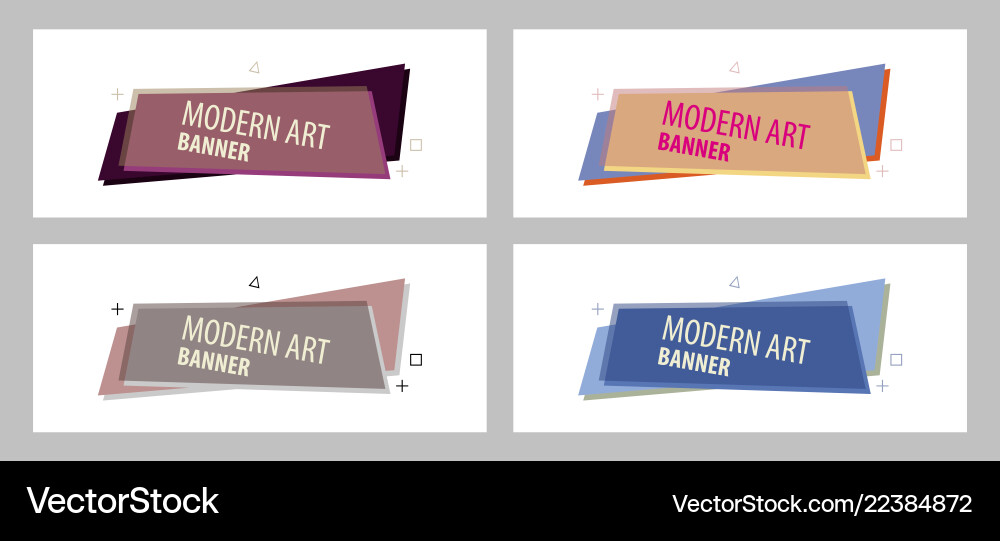 Set of abstract geometric design banner web vector image