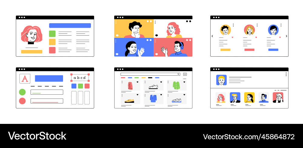 Set of web page Set of web page vector image