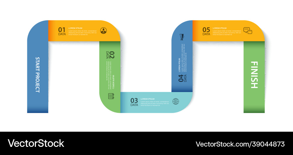 5 data infographics timeline tab paper index 5 data infographics timeline tab paper index vector image