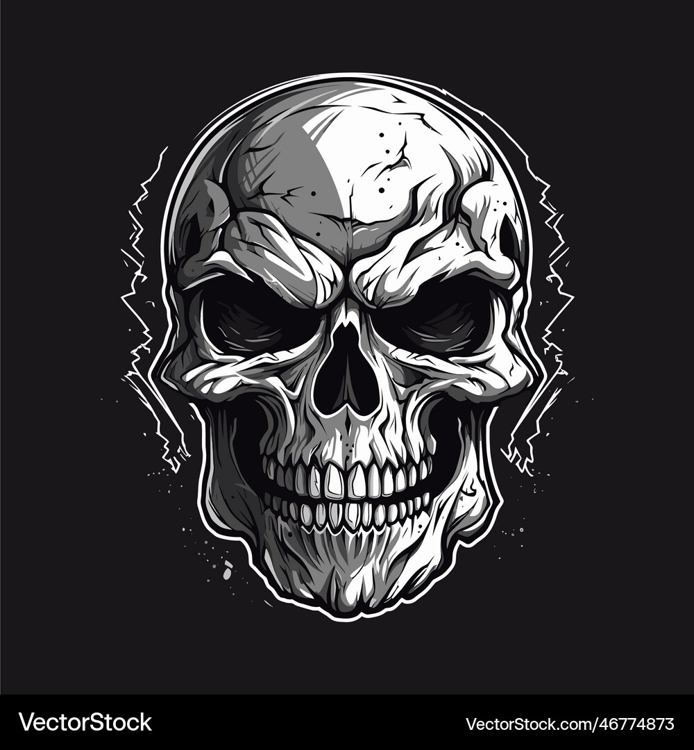 Angry Esports Skull Logo Vector Image