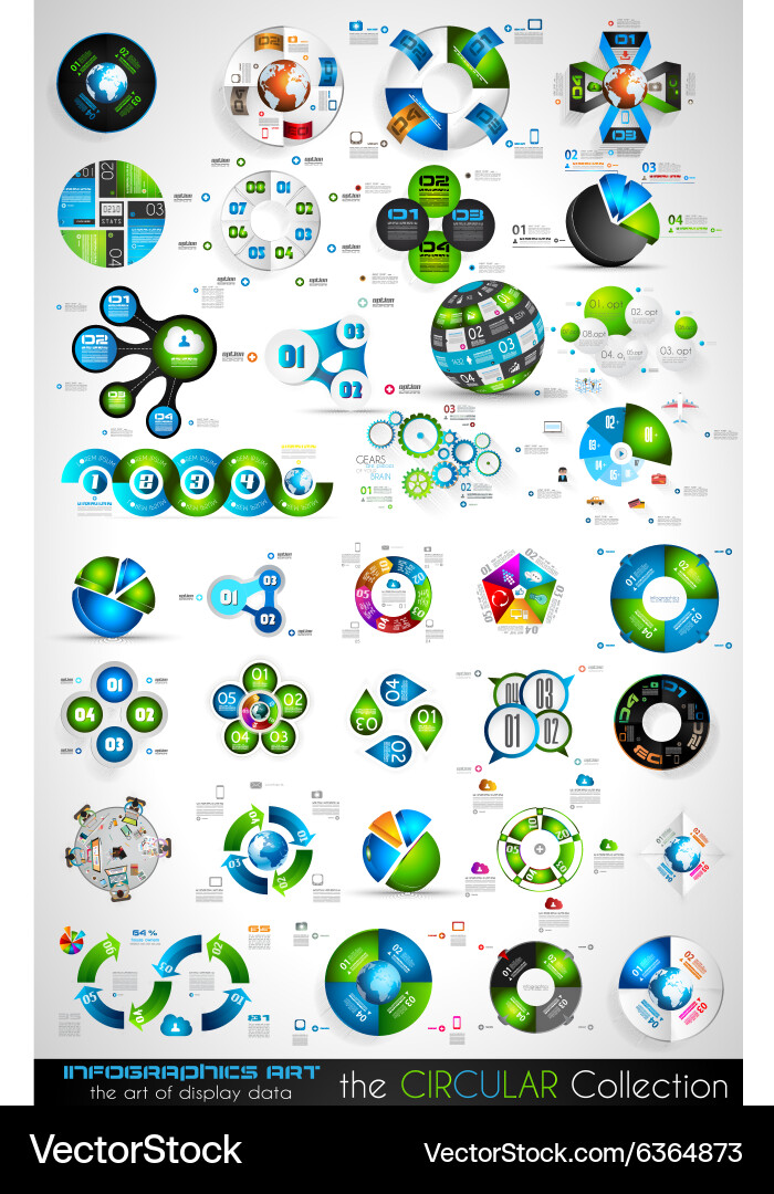 Circular Data & Analytics Collection vector image