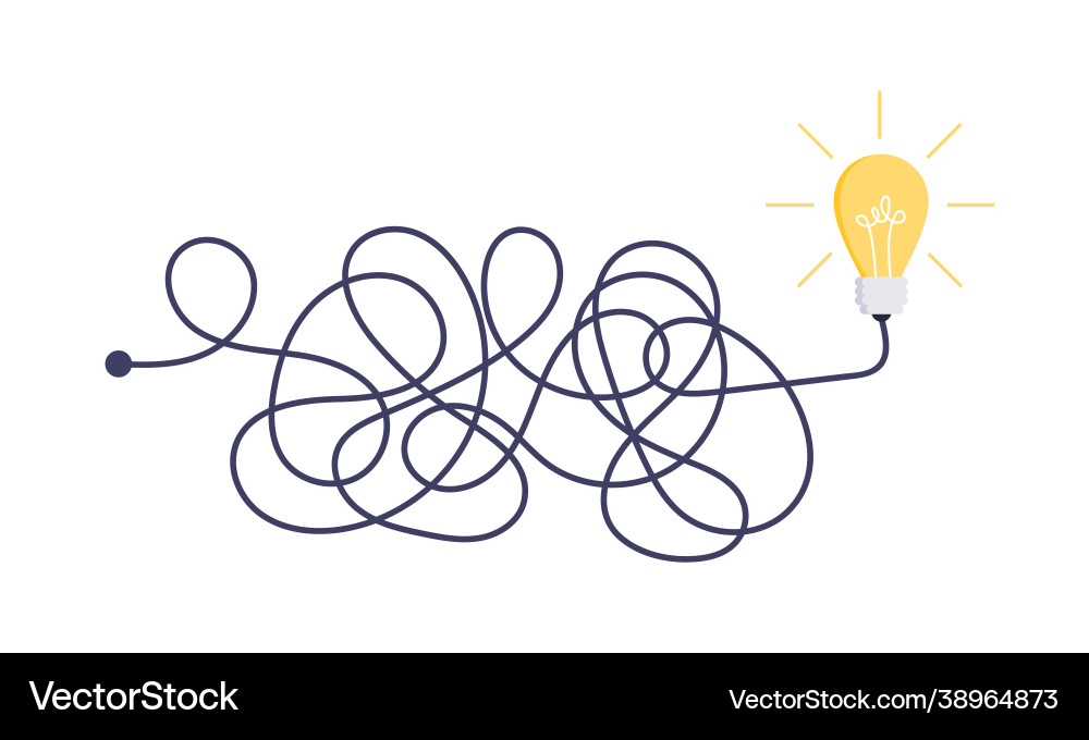 Complex easy simple way from start to idea chaos Complex easy simple way from start to idea chaos vector image