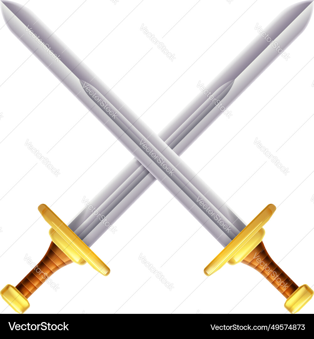 Crossed swords Royalty Free Vector Image - VectorStock