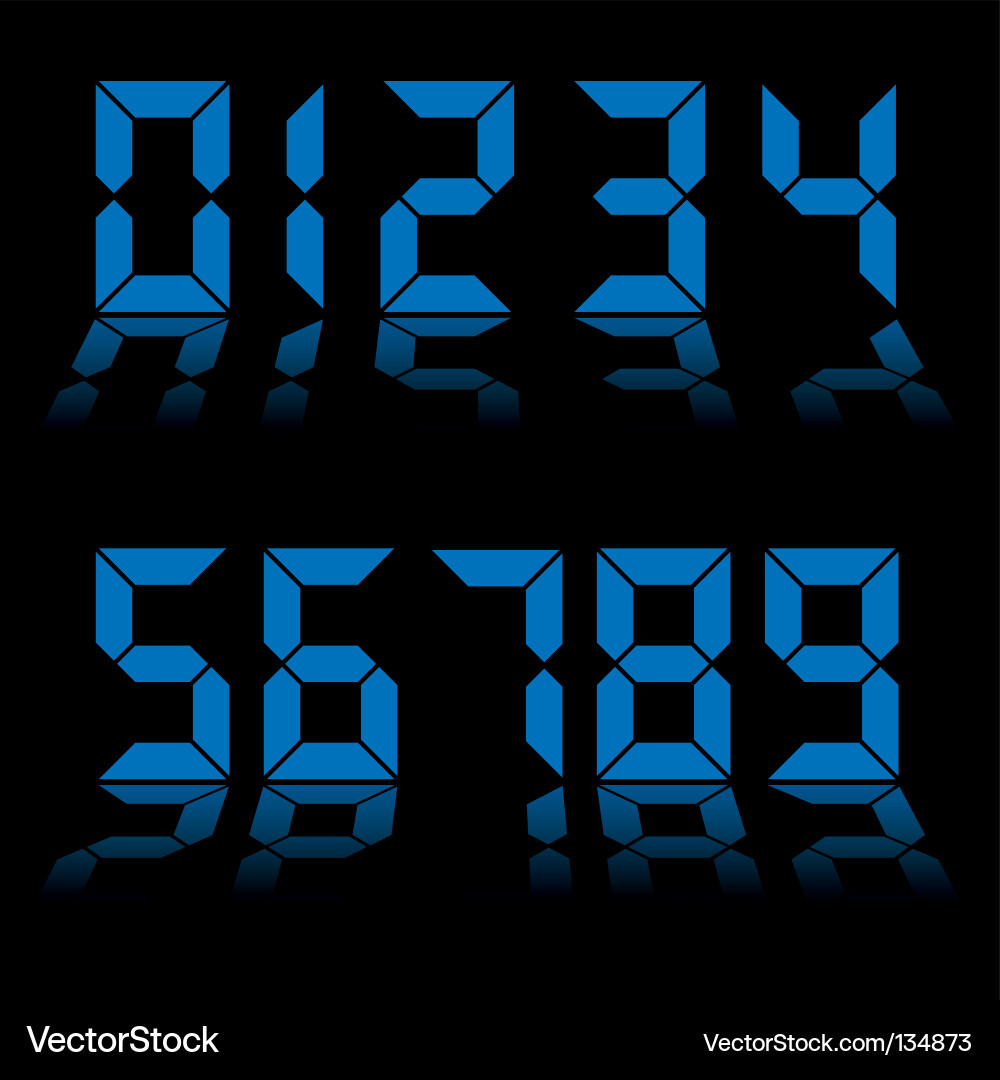 Digital Clock Numbers vector image