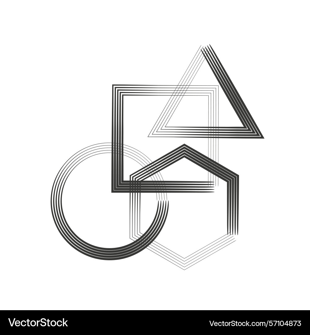 Geometric shape icon triangle circle square Geometric shape icon triangle circle square Vector Image