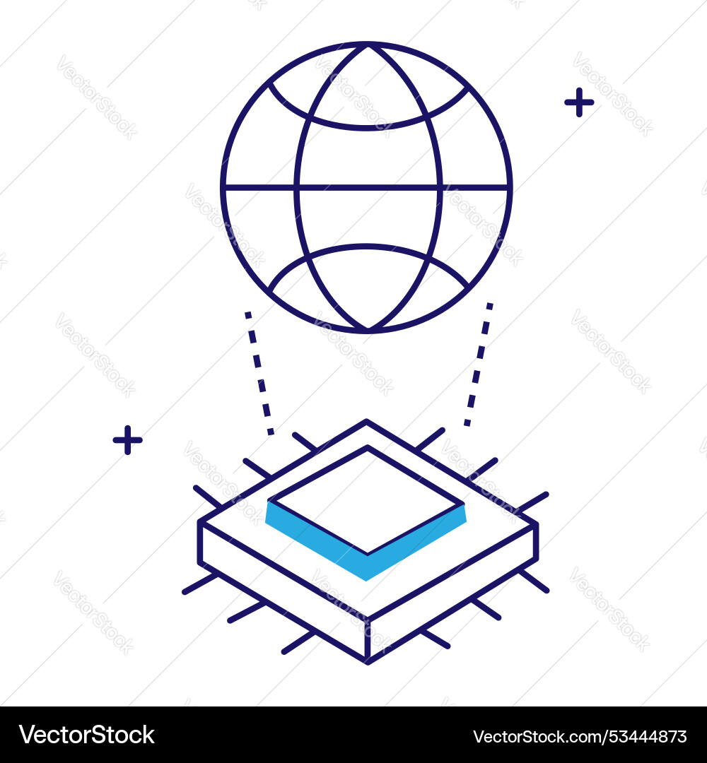 Global tech and digital transformation icon vector image