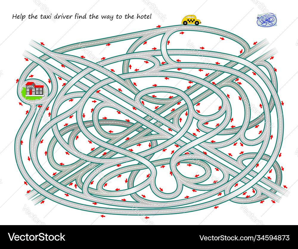 Logical puzzle game with labyrinth for children Vector Image