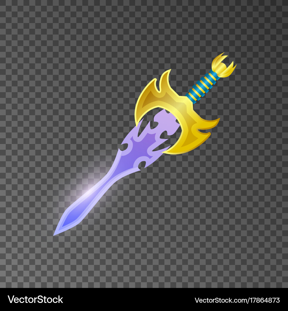 Magic broadsword isolated game element Vector Image