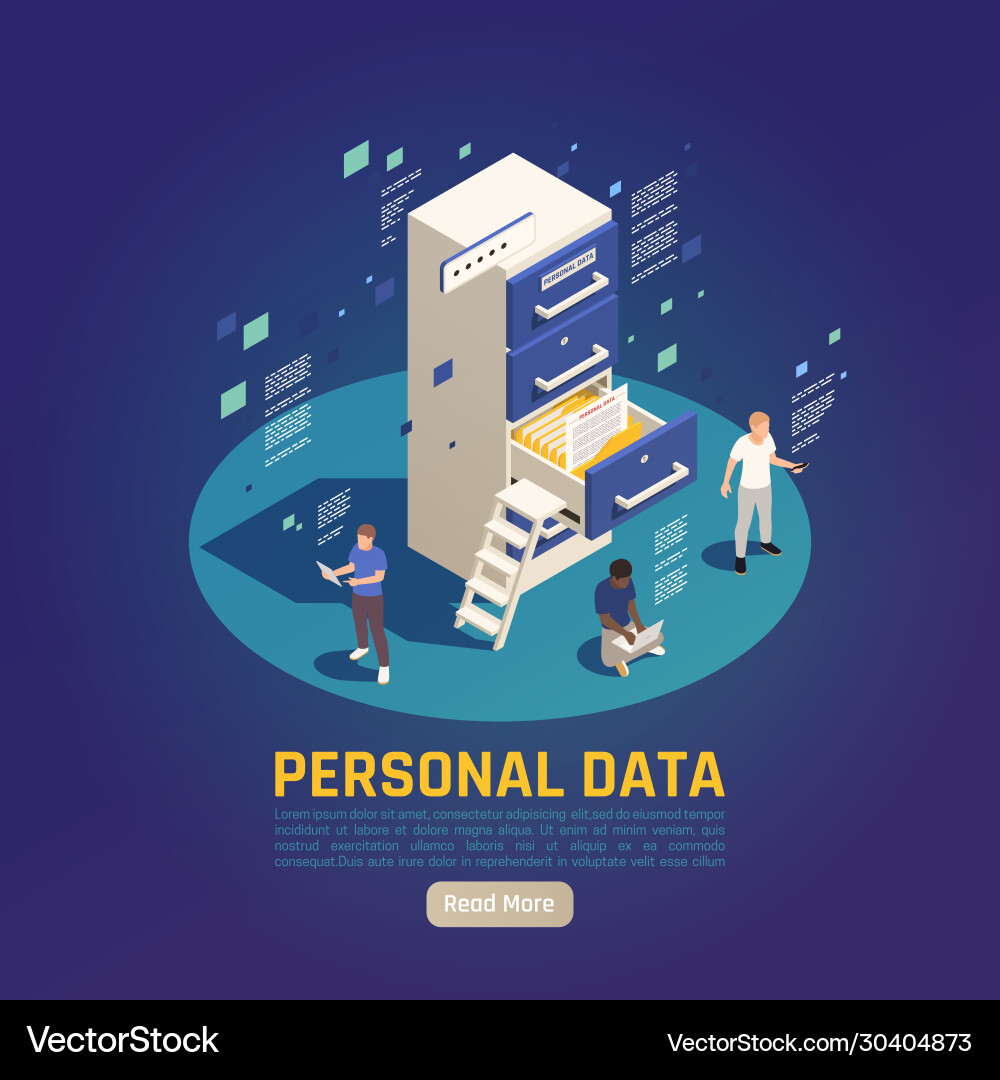 Personal data protection background Royalty Free Vector