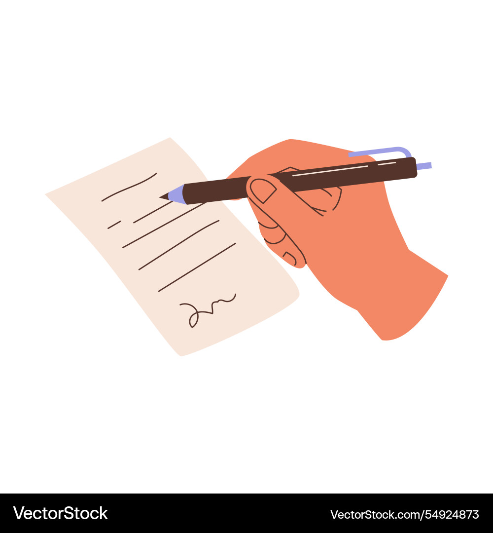 Print of hand writing on notepad Vector Image