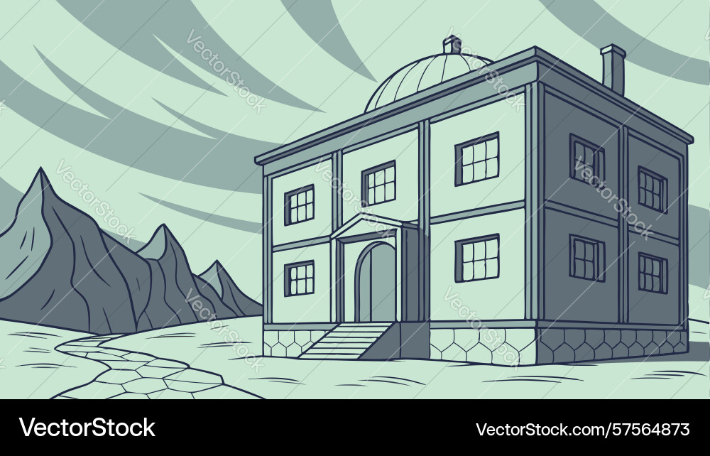 Quaint house in serene setting design generative Vector Image