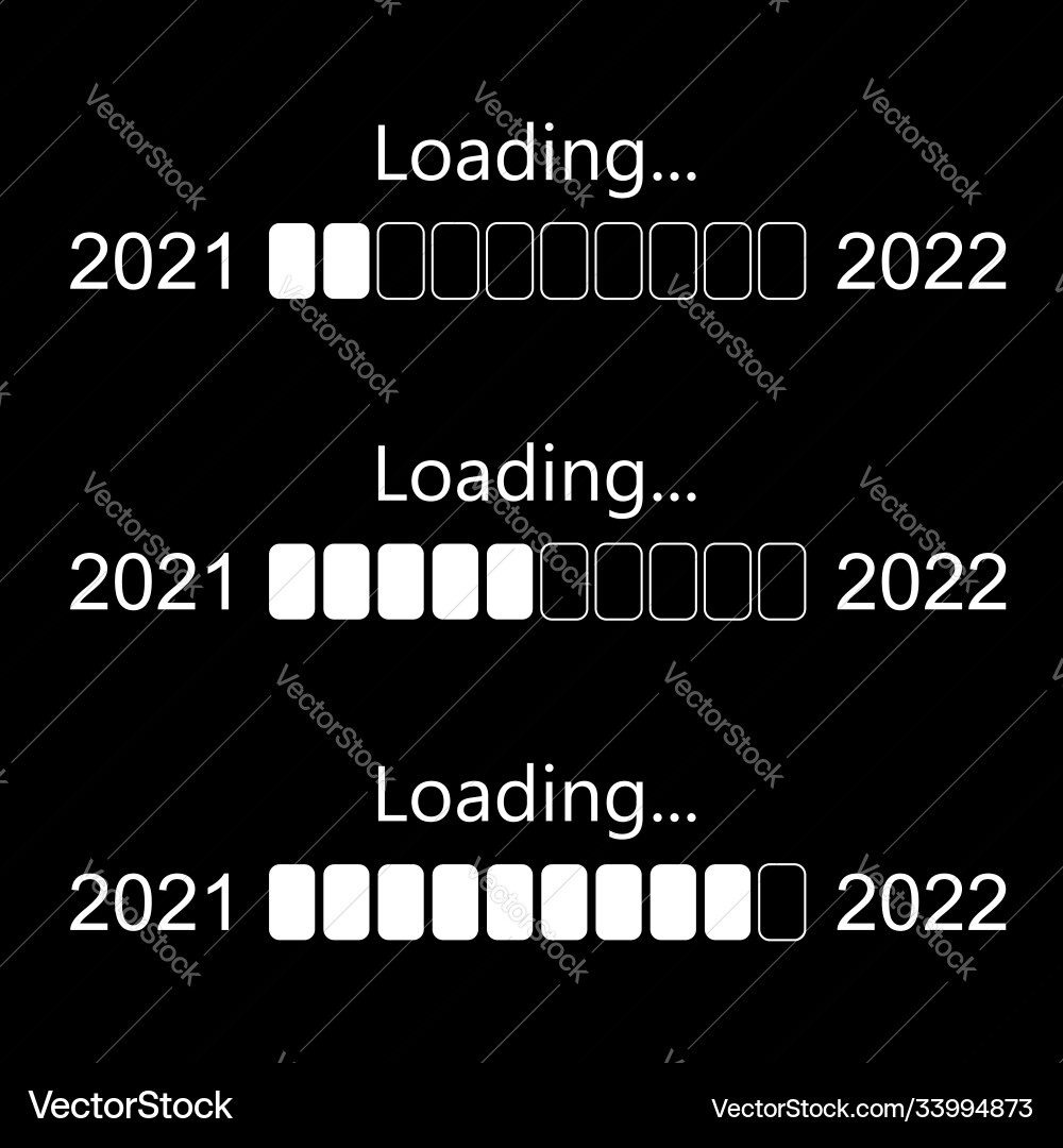 Set progress bar showing loading 2022 Set progress bar showing loading 2022 vector image