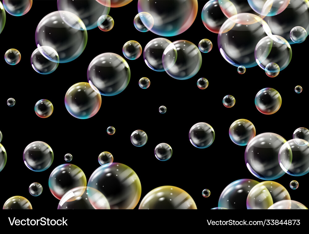Soap bubbles seamless pattern Royalty Free Vector Image