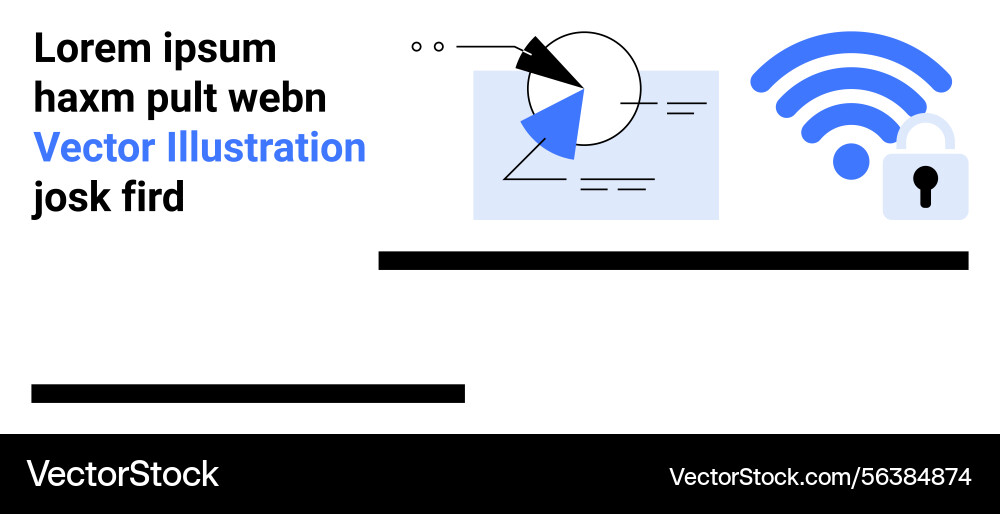 Abstract data security concept with wireless lock Abstract data security concept with wireless lock vector image