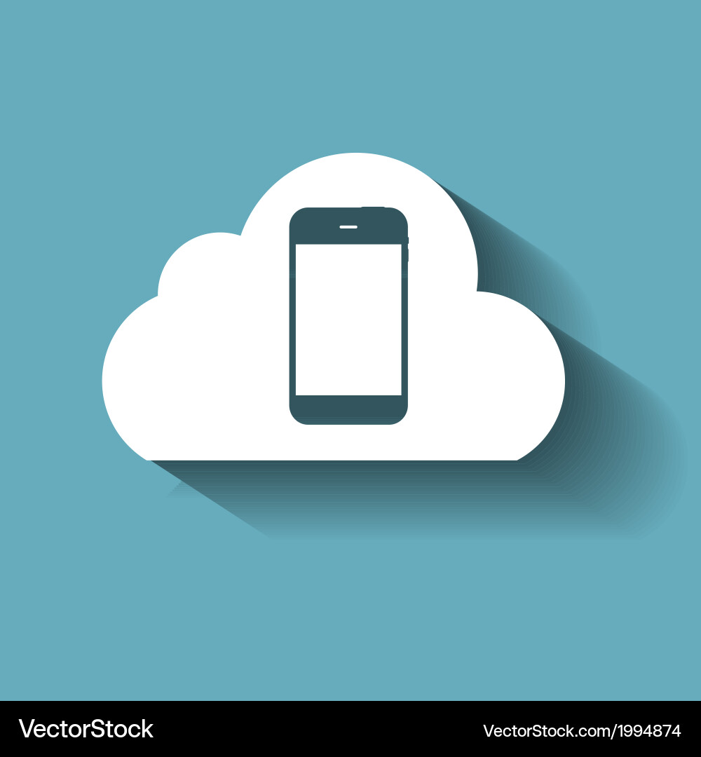 Cloud computing concept on different electronic vector image