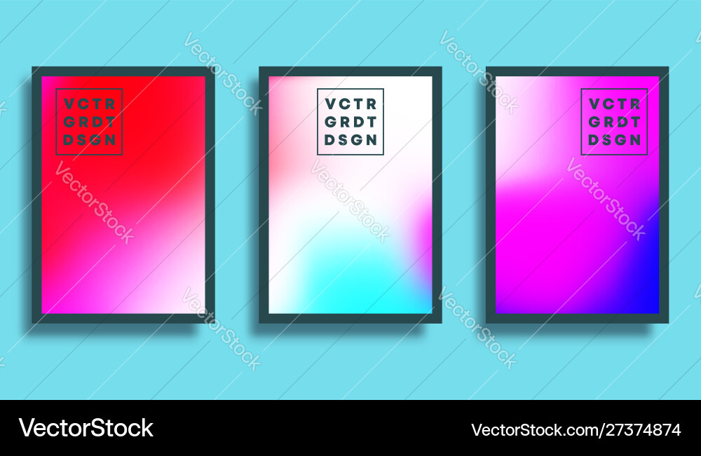 Colorful Gradient Texture Background Set vector image