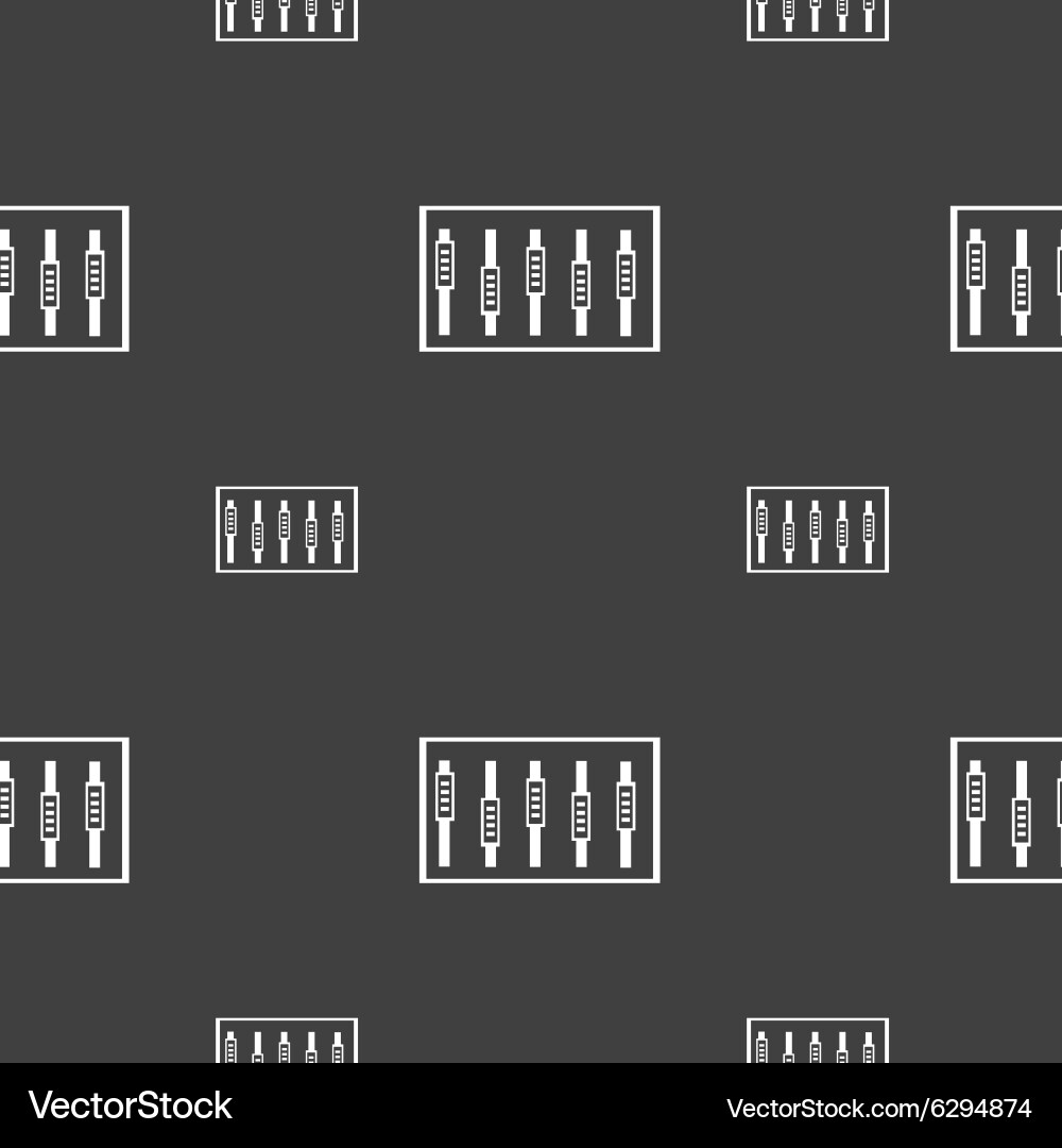 Dj console mix handles and buttons level icons Vector Image