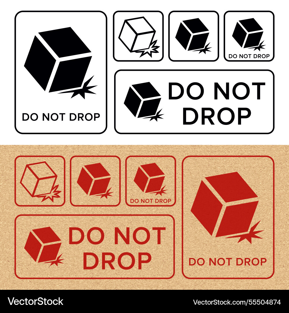 Do not drop fragile items packaging symbol sign Do not drop fragile items packaging symbol sign Vector Image