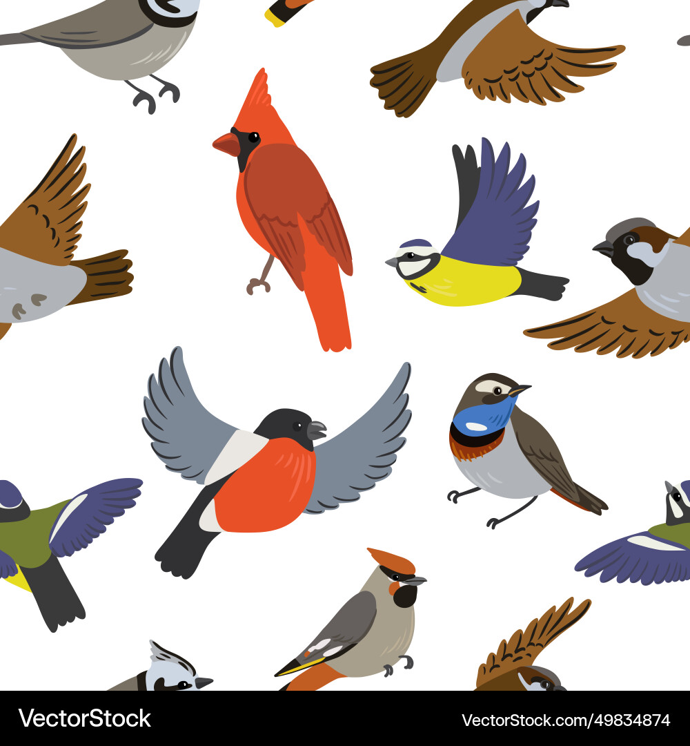 Drawing seamless pattern with birds Drawing seamless pattern with birds vector image