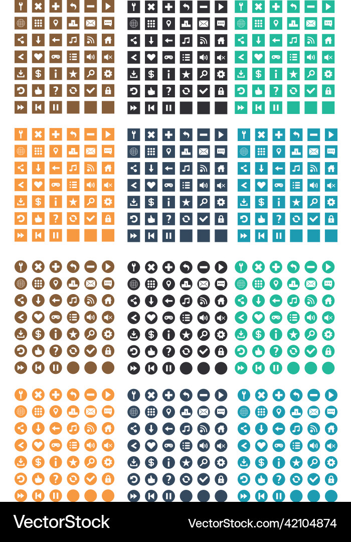 Flat design icon collection graphical element Vector Image