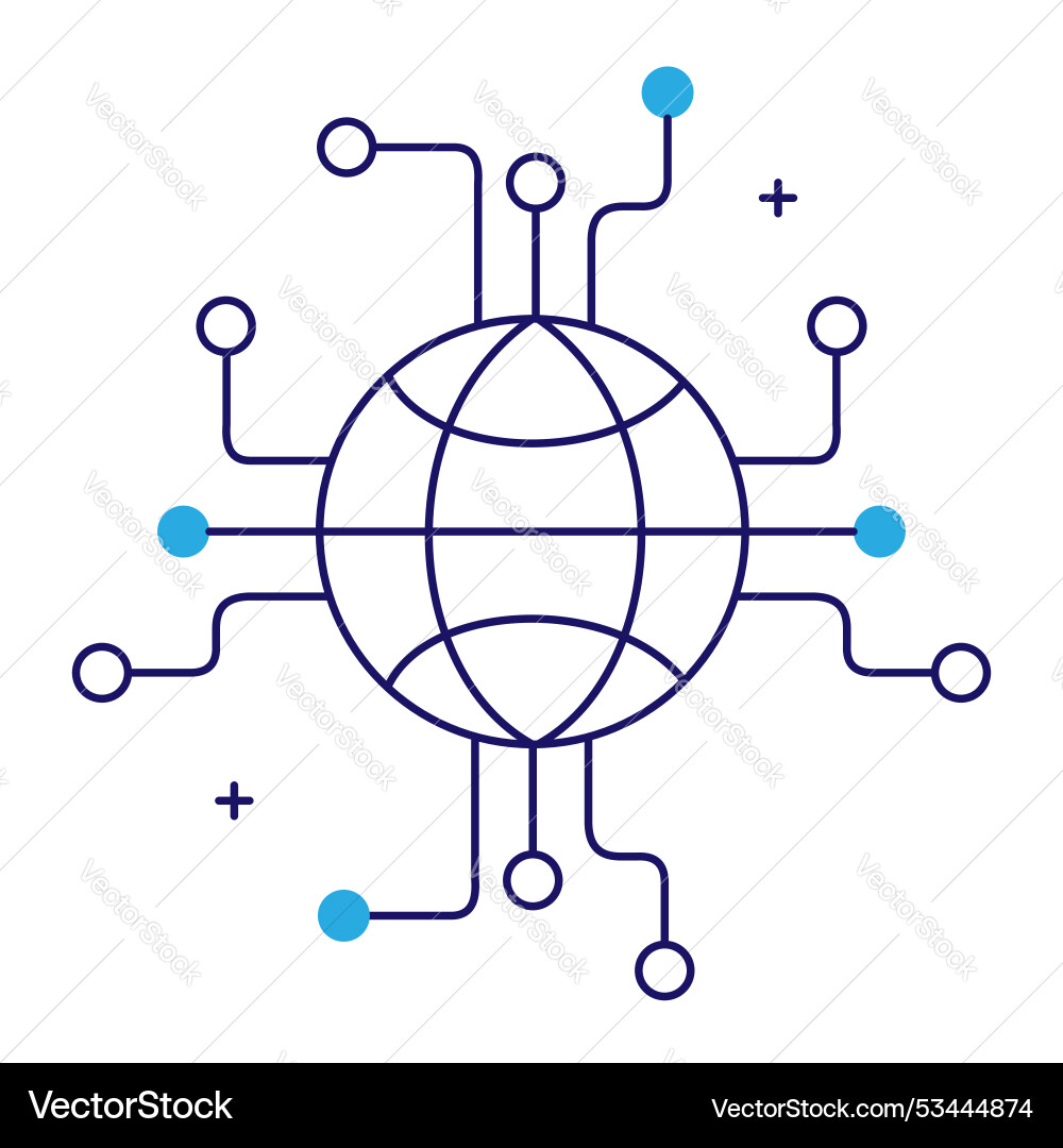 Global communication and technology icon design Vector Image