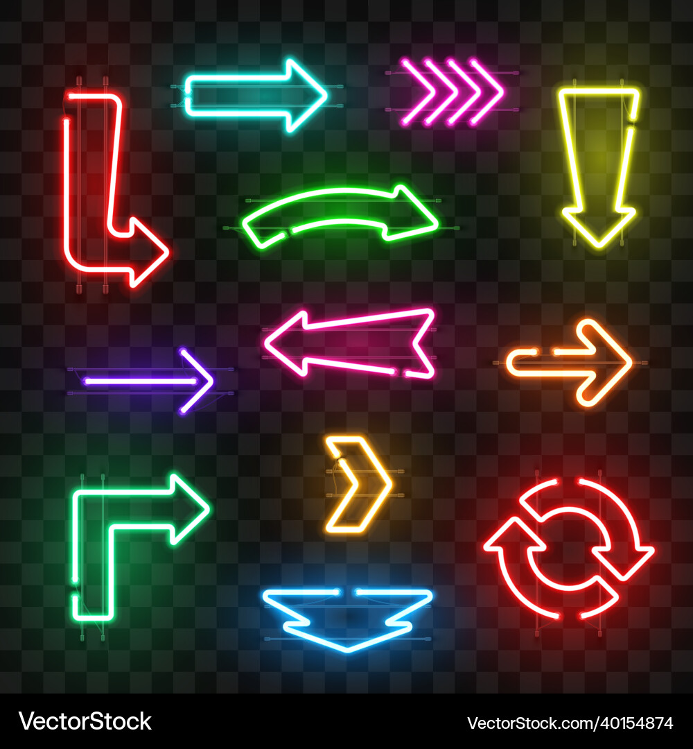 Glowing Neon Pointer Set vector image