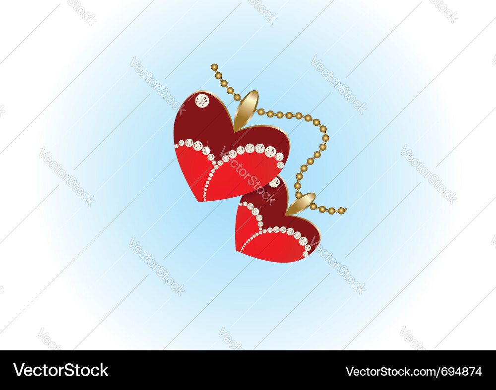 Heart Pendants Jewelry Vector Image