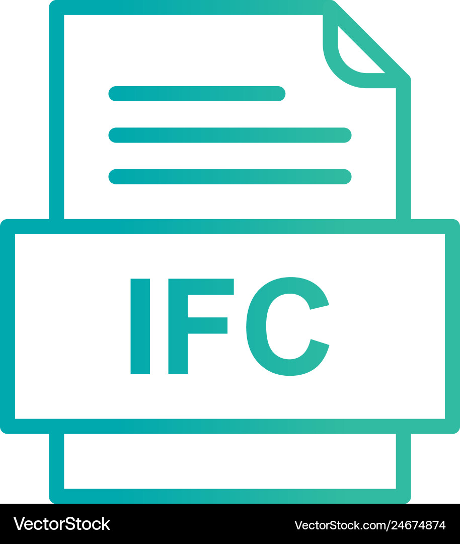 Ifc file document icon Vector Image