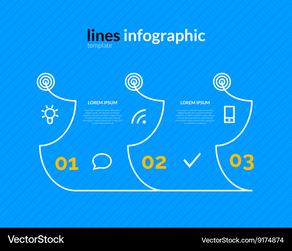 Infographic with circles pointers 3 steps vector image