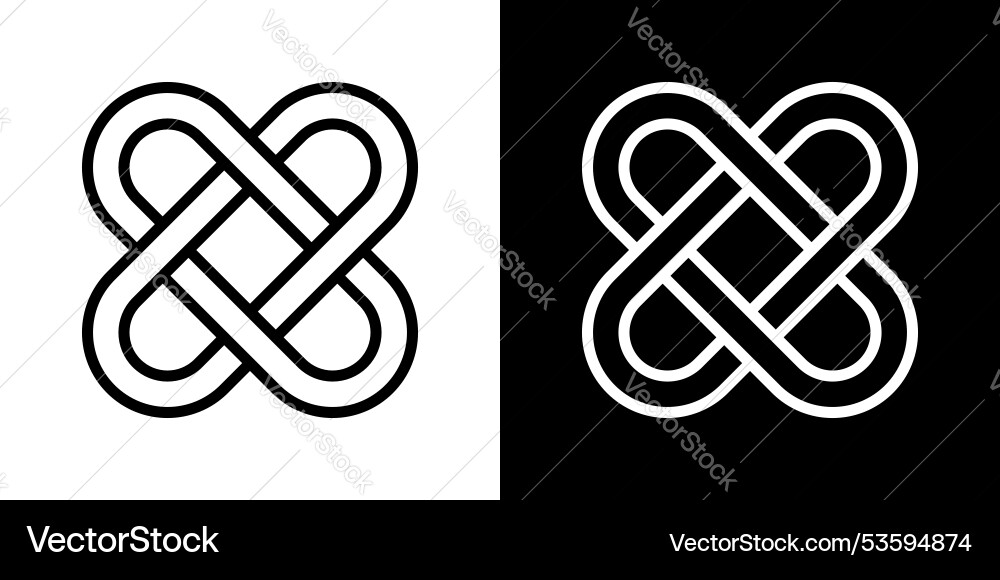 Interlocking thin line icon set Interlocking thin line icon set vector image