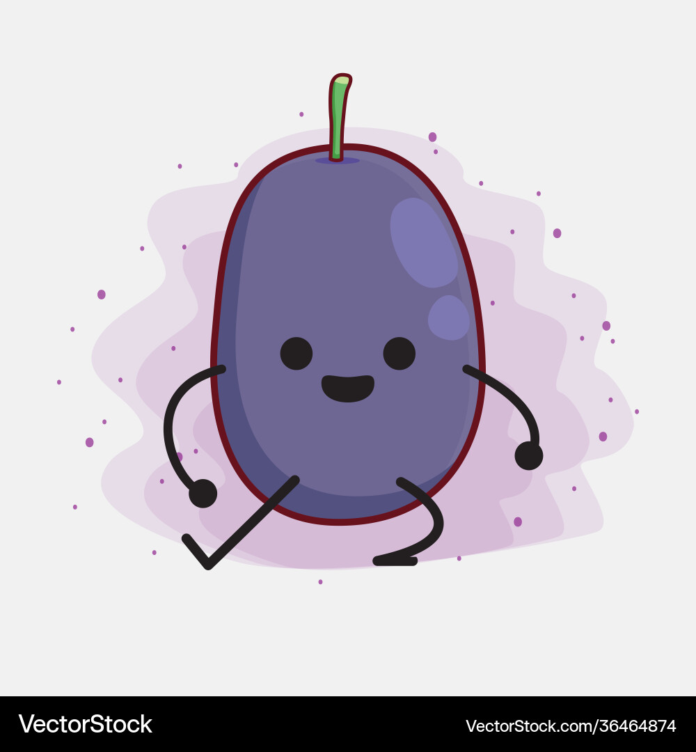 Java plum fruit cute character with simple face Vector Image