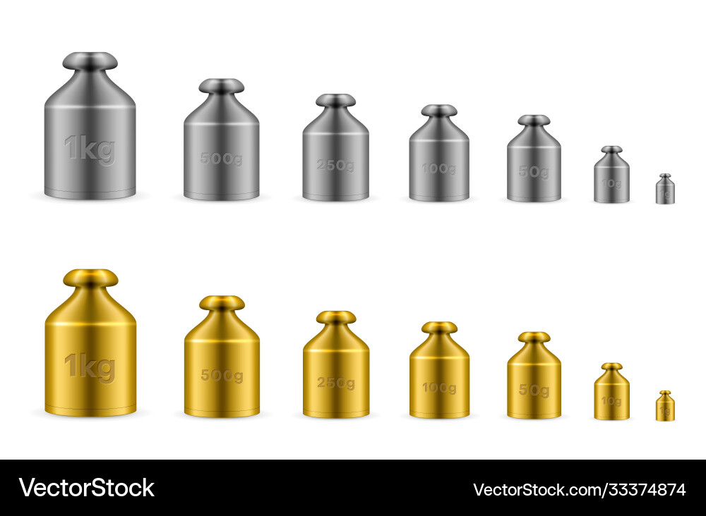 Kalibriergewichte golden silber Bereich für Strahl Kalibriergewichte golden silber Bereich für Strahl vektorbild