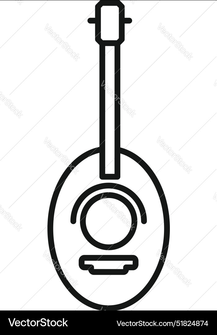 Minimalist icon of a string instrument resembling Minimalist icon of a string instrument resembling Vector Image