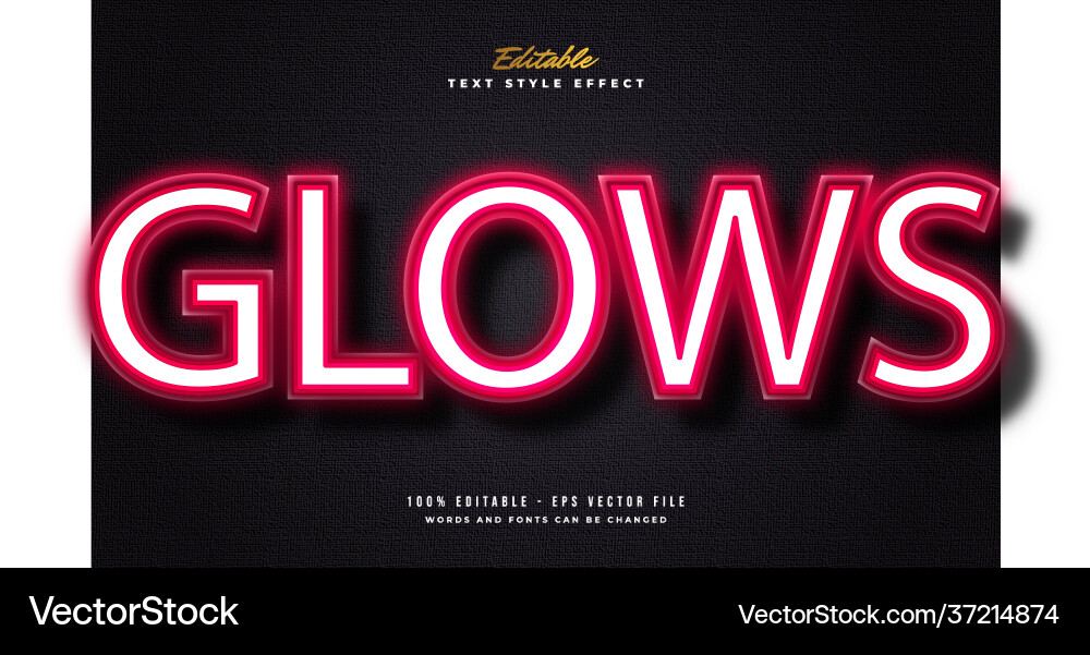Modern text style with red neon effect Vector Image