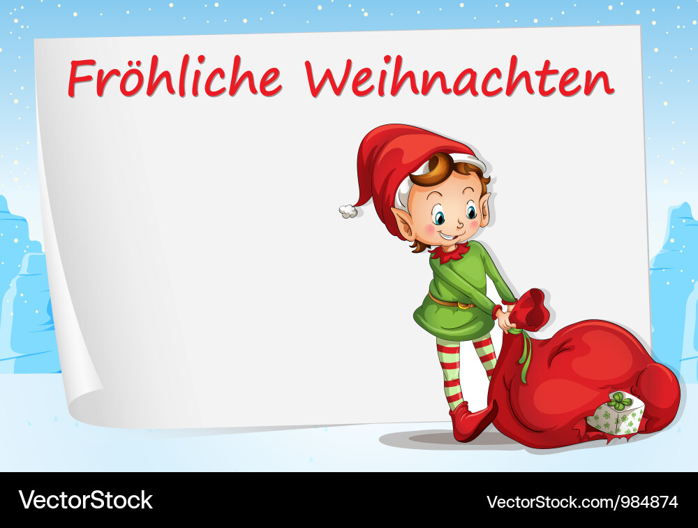Süße deutsche Weihnachten Elf Illustration Vektorbild