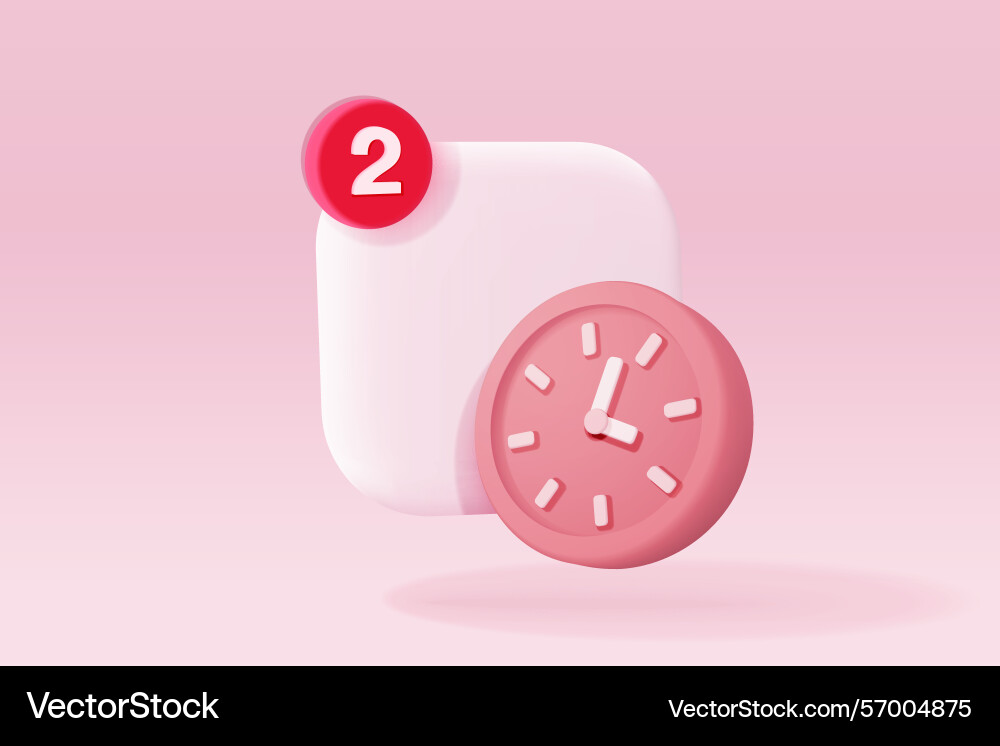 3d app icon with notification alert speech bubble 3d app icon with notification alert speech bubble vector image