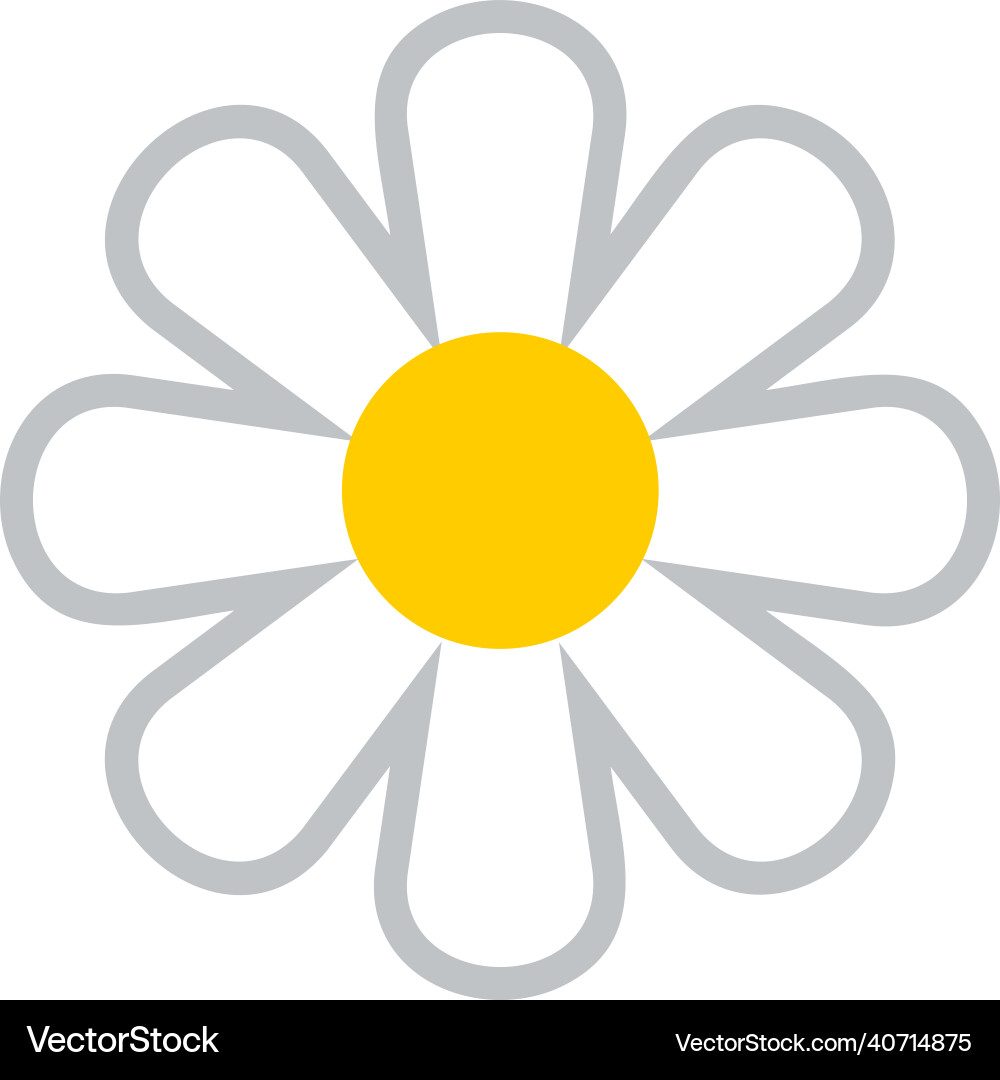 Blume Ikone weiße Daisy Blüte Karikatur Kamille Blume Ikone weiße Daisy Blüte Karikatur Kamille vektorbild