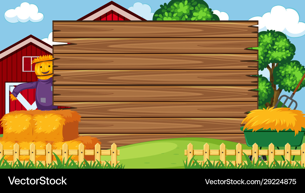 Border template with farm scene in background Vector Image