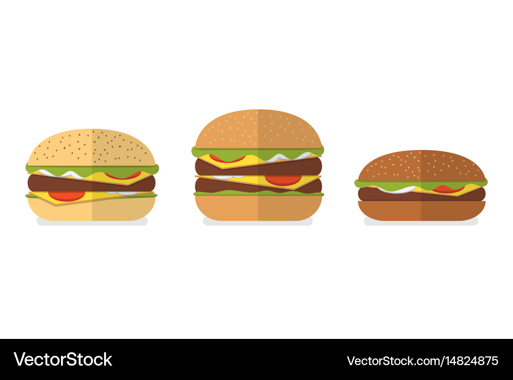 Burger bread icons menu design elements Vector Image